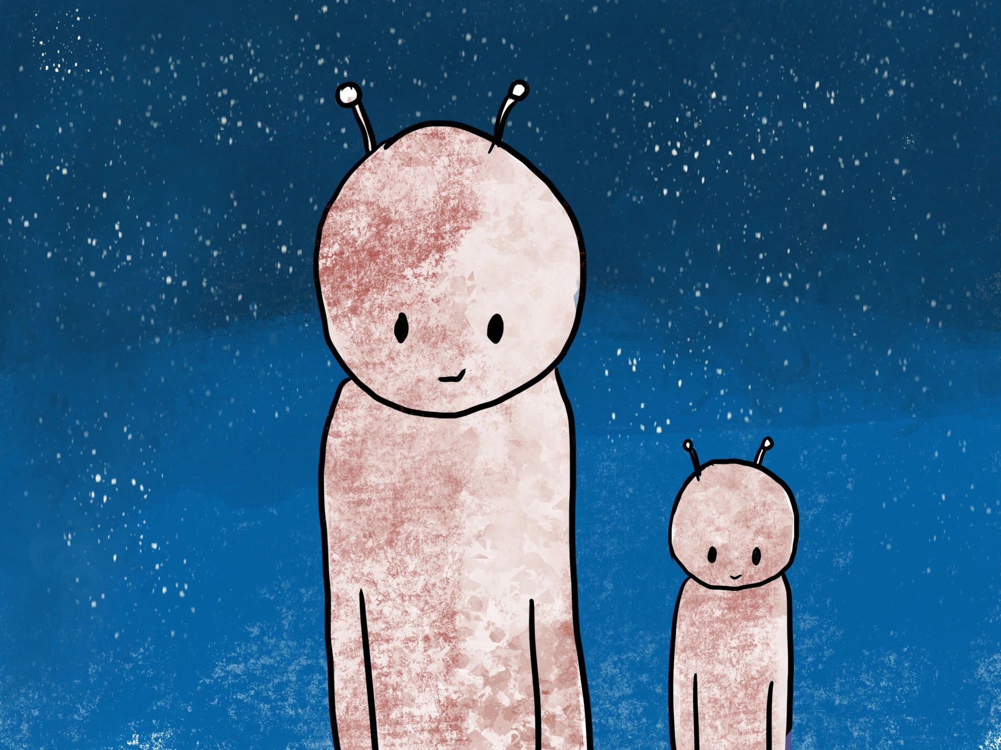 Illustration of cartoon aliens