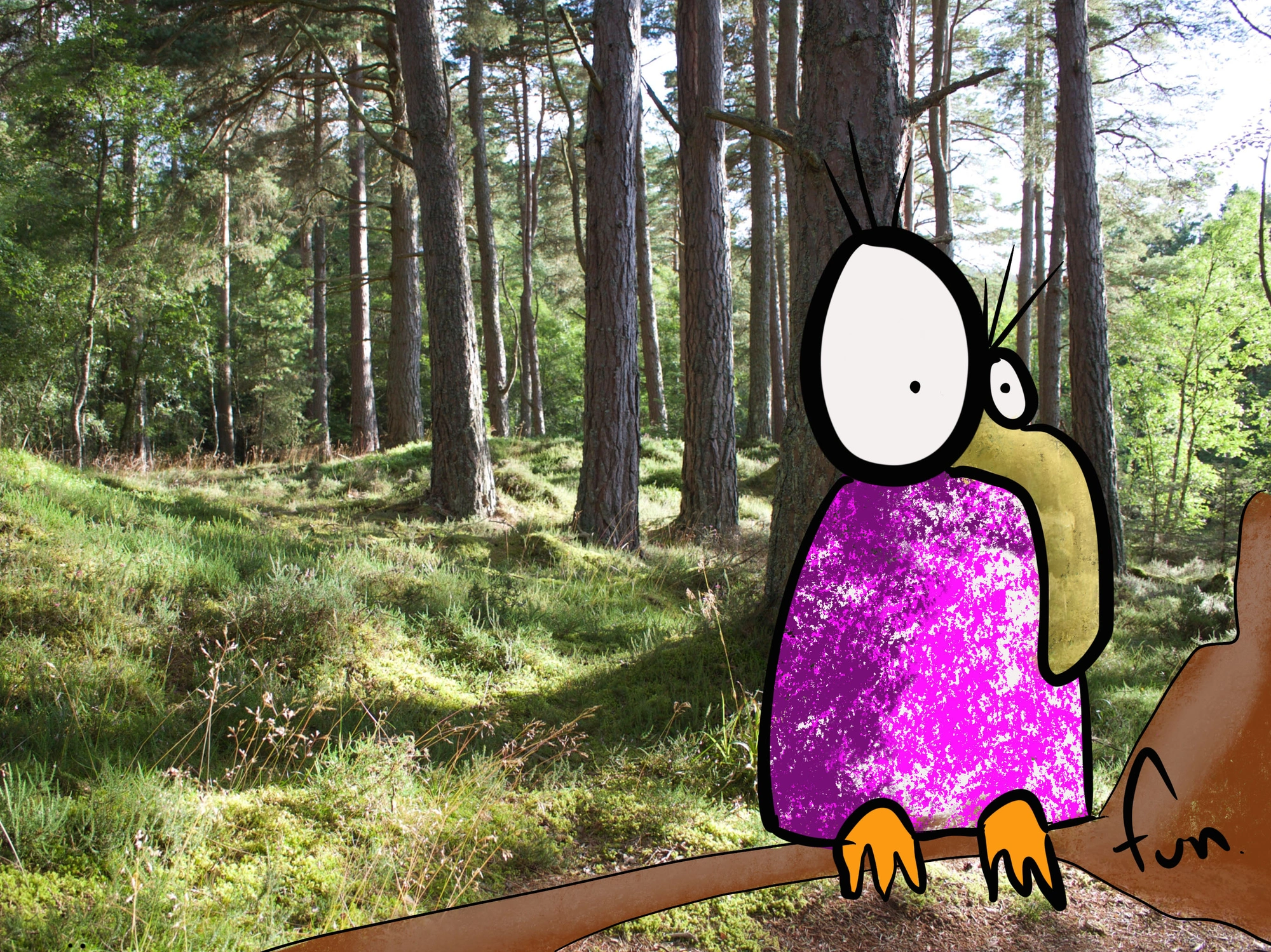 Illustration of a judgmental pigeon