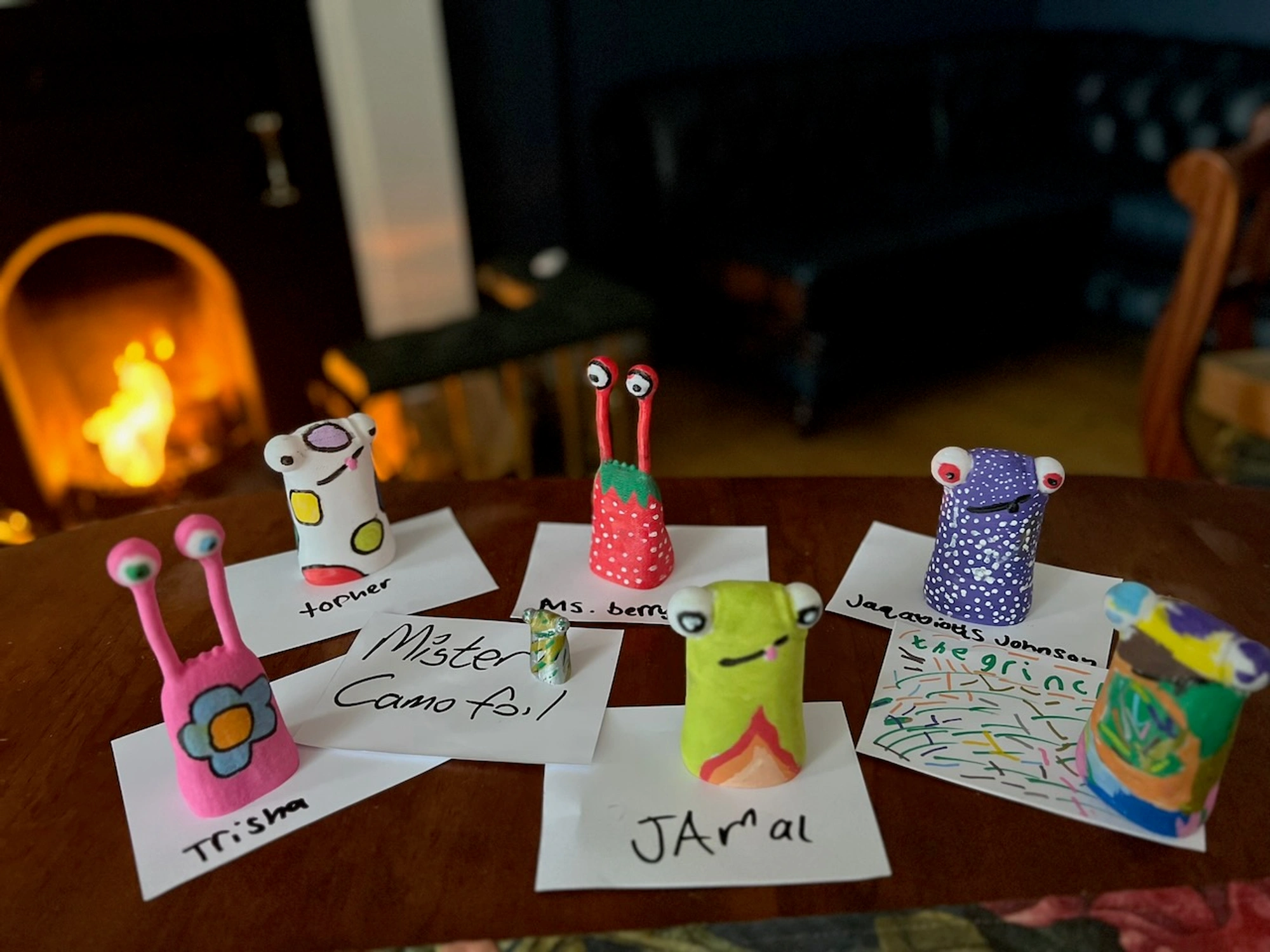 Group of Clyde figures from workshop session