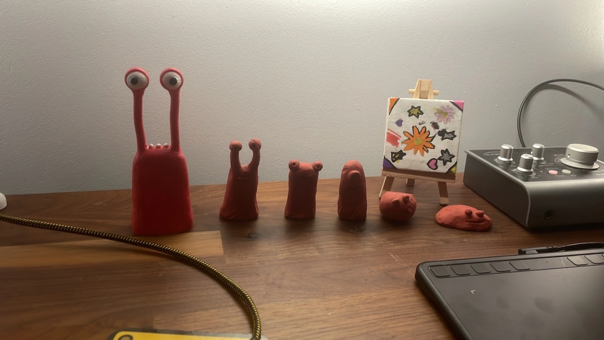 Clay sculpted monsters before digitization