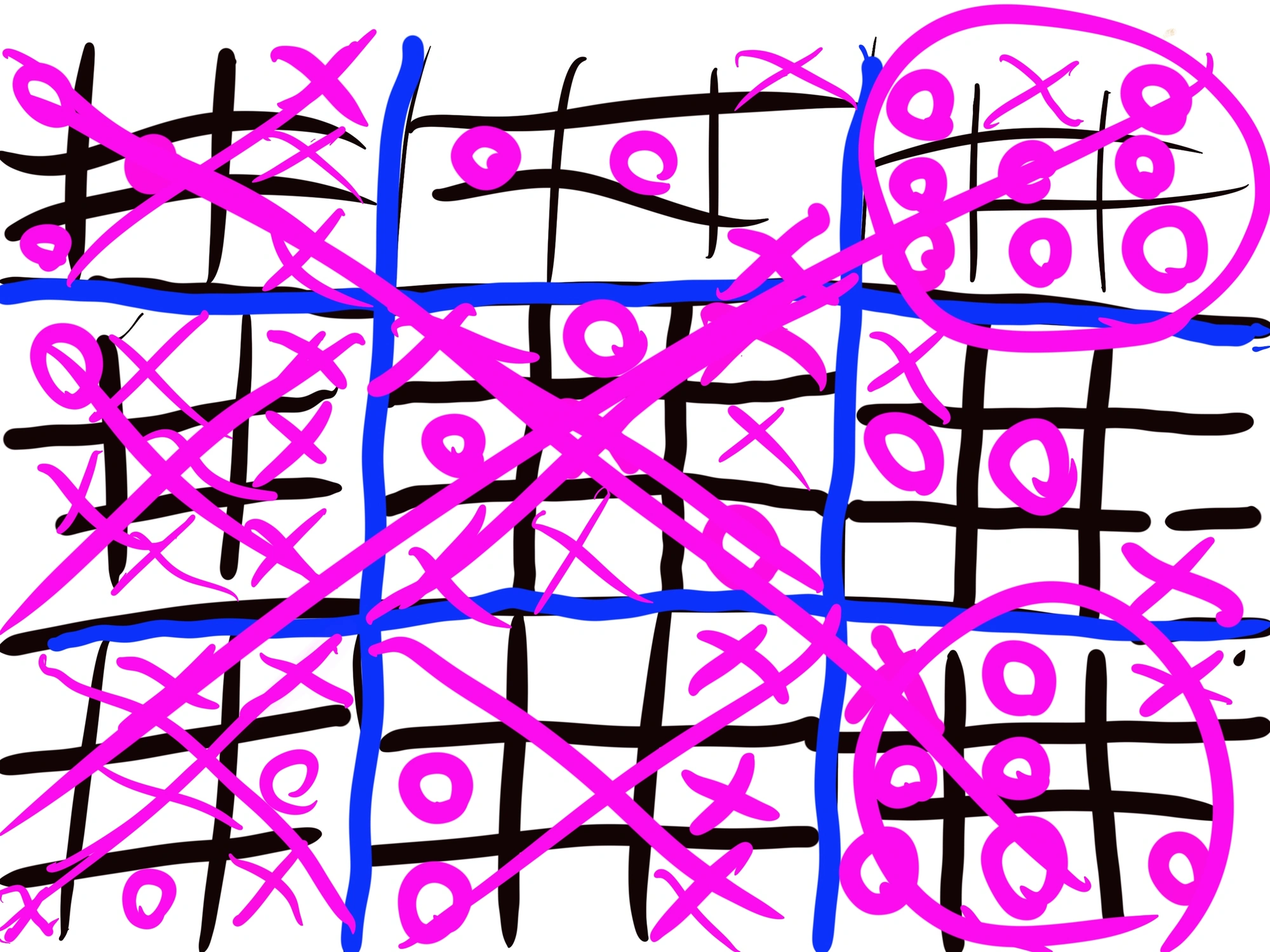 Illustration of noughts and crosses game