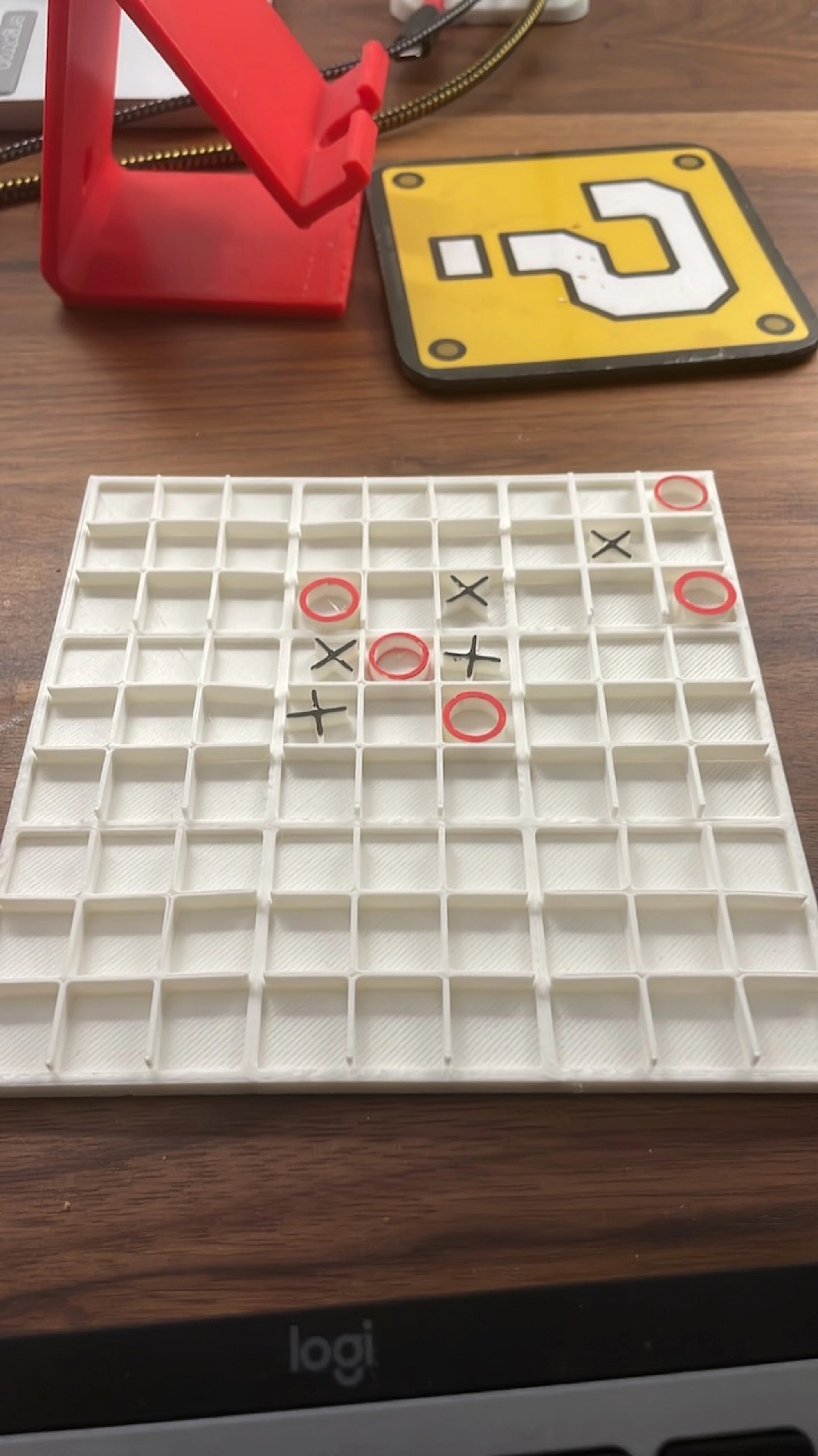 3D printed tic tac toe game board white edition